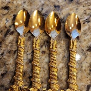 Set of Gold Decorative Spoons